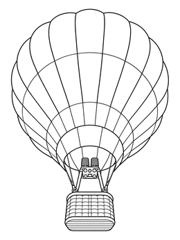 Free printable Hot Air Balloon Upward View coloring page