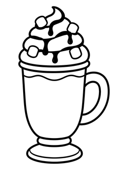 Free printable Hot Cocoa Mug With Whipped Cream coloring page