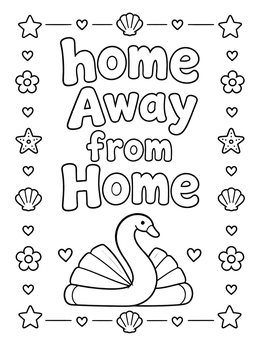 Free printable Hotel Towel Swan And Greeting coloring page