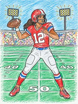 Quarterback Size Quarterback Ready To Pass – Houston Coloring Page