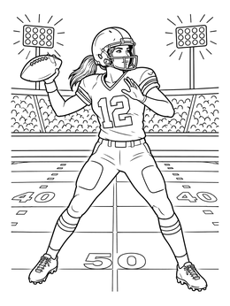 Free printable Quarterback Ready To Pass coloring page