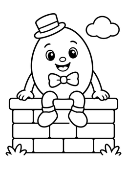 Free printable Cheerful Humpty Dumpty On Wall coloring page