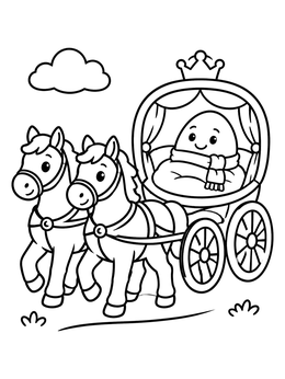 Free printable Humpty Dumpty In A Royal Carriage coloring page
