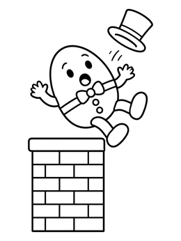 Free printable Humpty Dumpty Falling Off Wall coloring page