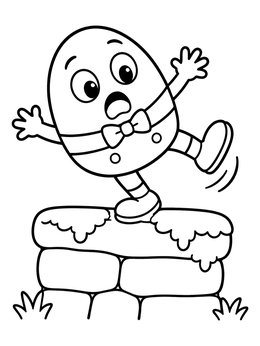 Free printable Humpty Dumpty Slipping On Wall coloring page