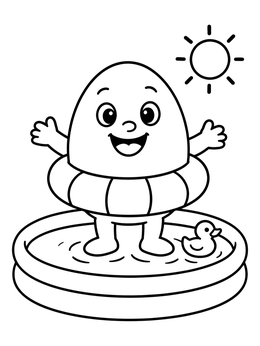 Free printable Humpty Dumpty In A Wading Pool coloring page