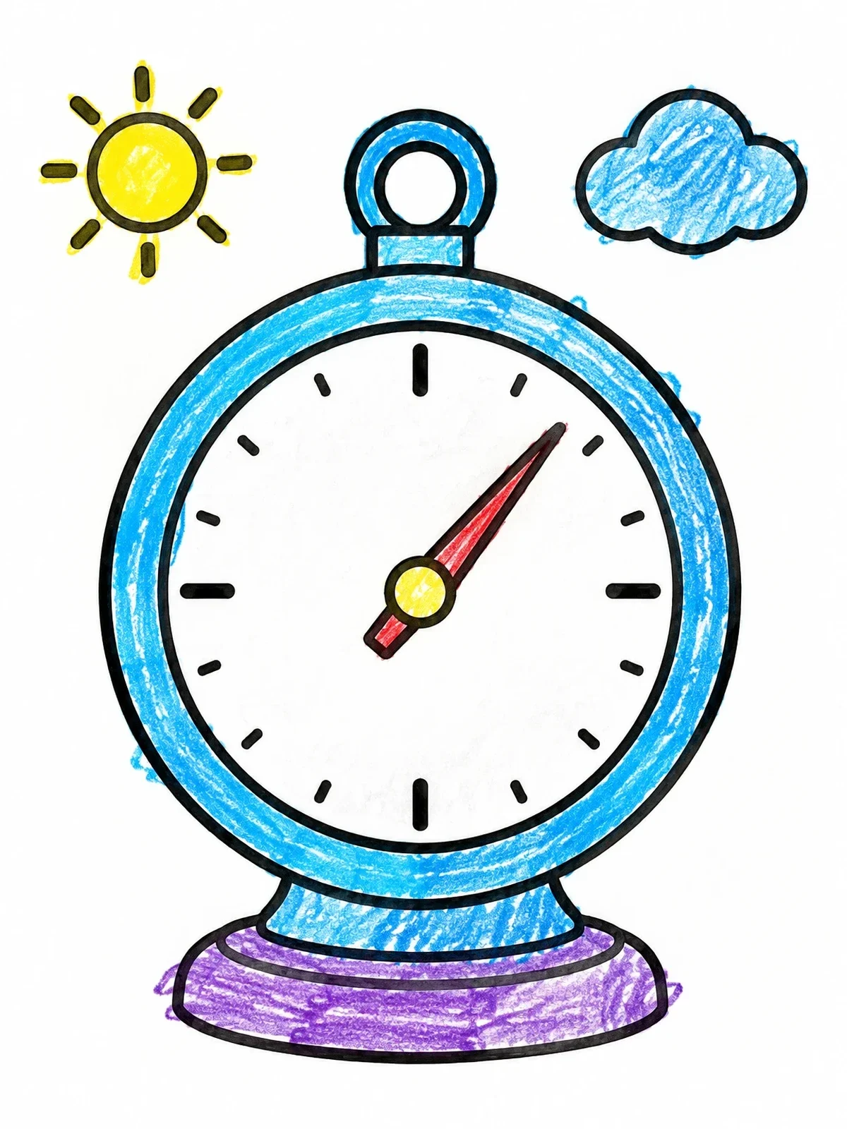 Colored example of the Aneroid Barometer Weather Tool coloring page