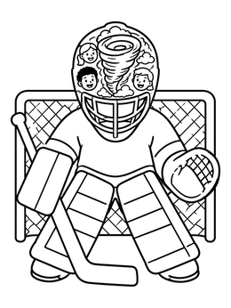 Free printable Hockey Goalie With Storm Mask coloring page