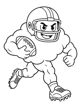 A muscular storm cloud mascot rushes forward on this hurricane coloring page.