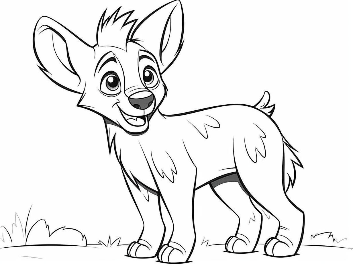 Hyena Coloring Page Download - Coloring Page