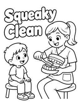 Free printable Dental Hygienist Teaching Tooth Brushing coloring page