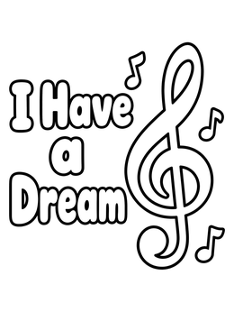 Free printable I Have A Dream Treble Clef coloring page