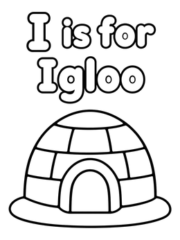 Free printable I Is For Igloo Alphabet coloring page