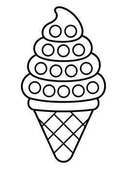 Free printable Ice Cream Cone Pop It Toy coloring page