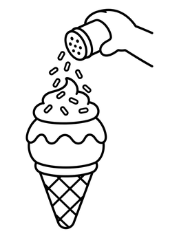 Free printable Ice Cream Cone With Sprinkles Shaker coloring page