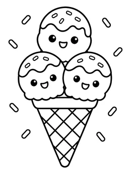 Cute Smiling Ice Cream Cone