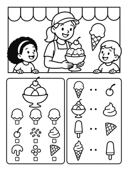 Free printable Ice Cream Parlor Activity Menu coloring page