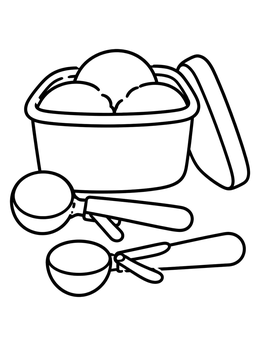 Free printable Ice Cream Tub With Two Scoops coloring page