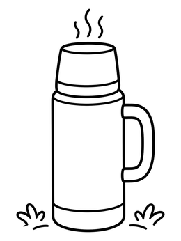 Free printable Steaming Winter Thermos Flask coloring page