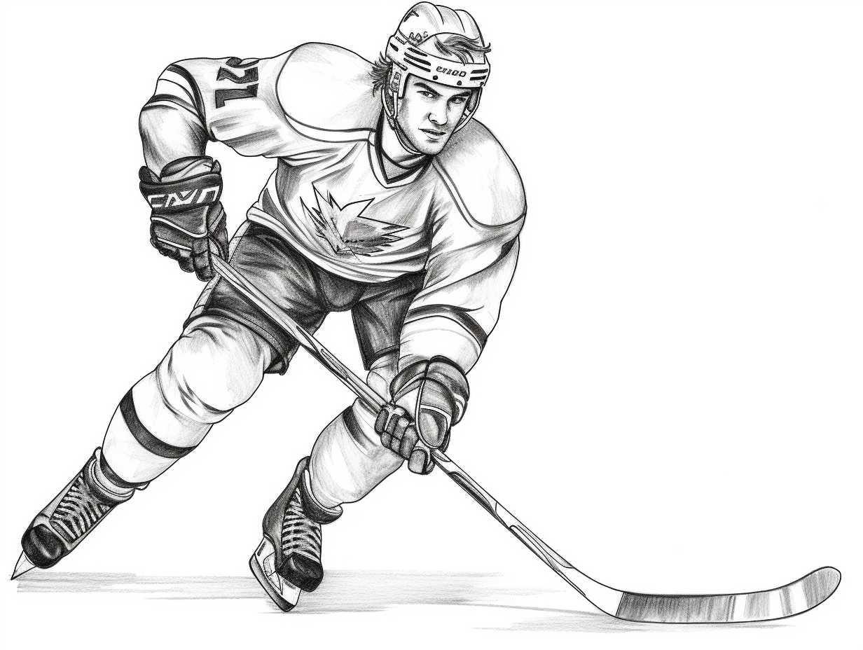 Ice Hockey Art To Color - Coloring Page