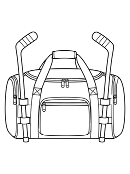 Free printable Ice Hockey Gear Duffel Bag coloring page