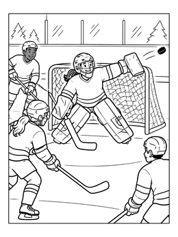 Free printable Youth Hockey Goalie Making A Save coloring page