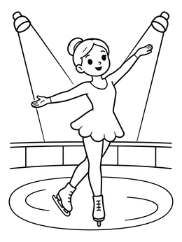 Free printable Figure Skater Under Spotlight coloring page