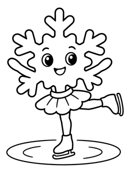 A cute snowflake ballerina in this snowflake coloring page.