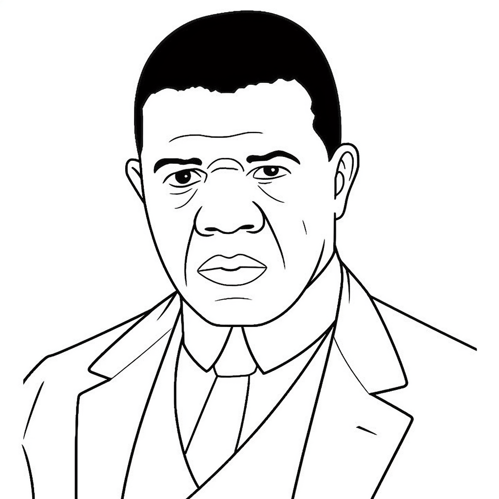 Iconic Booker T. Washington Drawing Coloring Page