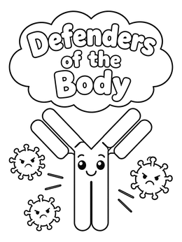 Free printable Cute Antibody Defender Of The Body coloring page