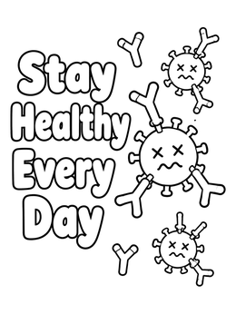 Free printable Stay Healthy Antibodies And Viruses coloring page