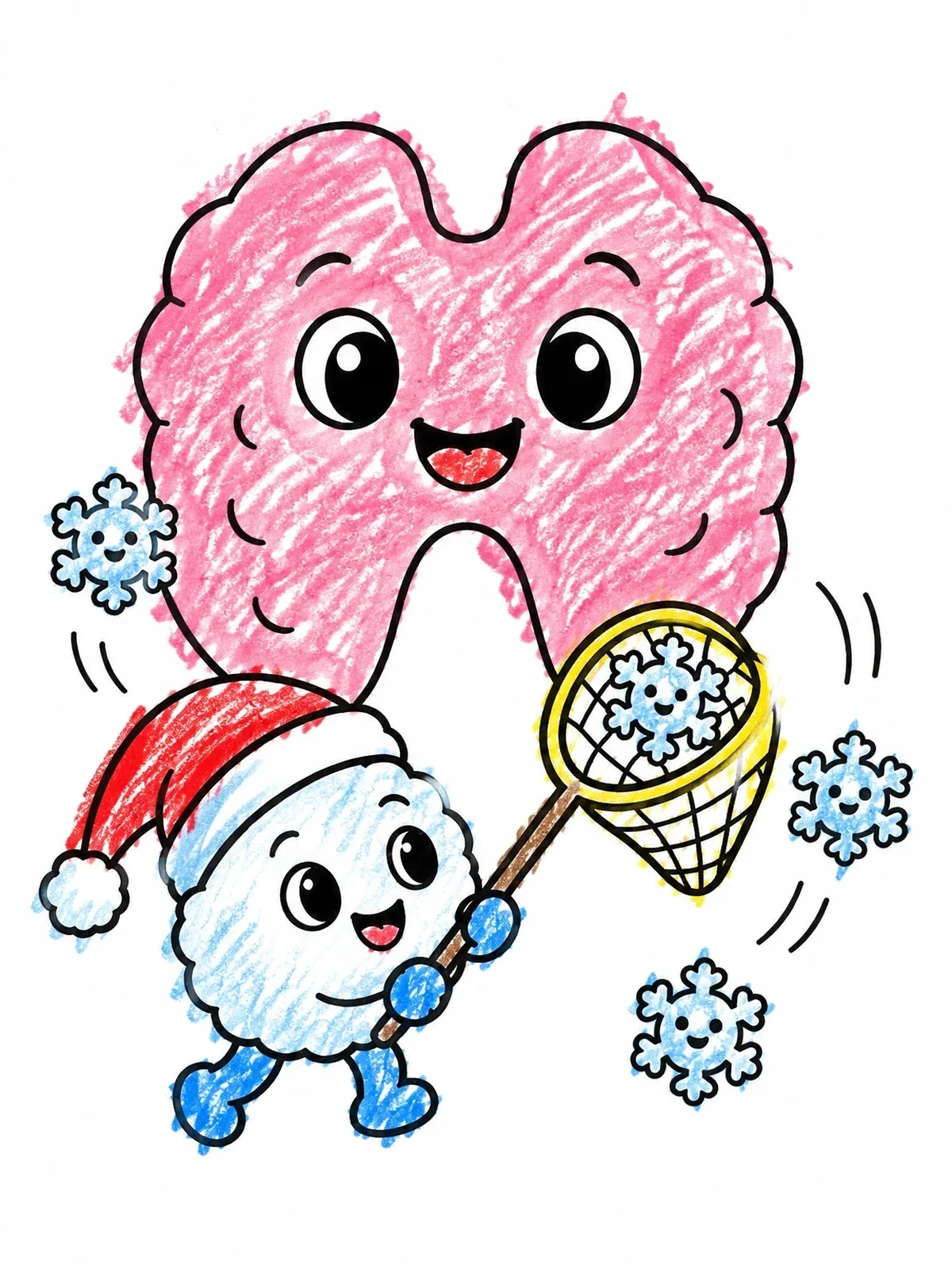 Colored example of the Cute White Blood Cell And Tonsil coloring page