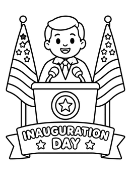 Free printable Cartoon President At Podium coloring page