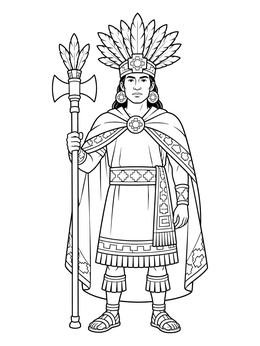 Free printable Inca Emperor With Ceremonial Staff coloring page
