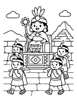 Free printable Inca Emperor On Royal Litter coloring page