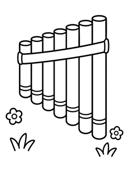 Free printable Traditional Andean Pan Flute coloring page