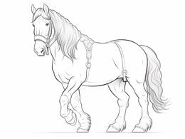 Clydesdale Horse Mandala To Color - Coloring Page