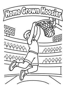 Free printable Home Grown Hoosier Basketball Slam Dunk coloring page