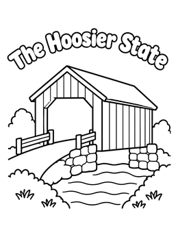 Free printable The Hoosier State Covered Bridge coloring page