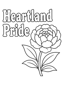 Free printable Indiana State Flower Peony Blossom coloring page