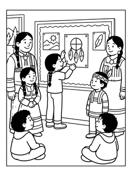 Free printable Classroom Indigenous Peoples Day Display coloring page