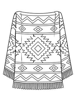 Free printable Geometric Patterned Woven Blanket coloring page