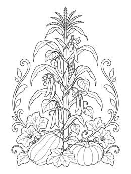 Free printable Three Sisters Agricultural Tradition coloring page