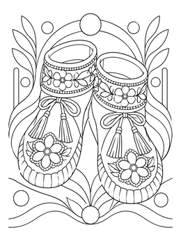 Free printable Traditional Beaded Moccasins coloring page