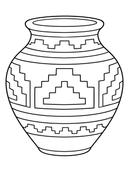Free printable Traditional Pueblo Clay Pot coloring page