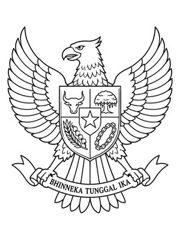 Free printable Garuda Pancasila National Emblem coloring page