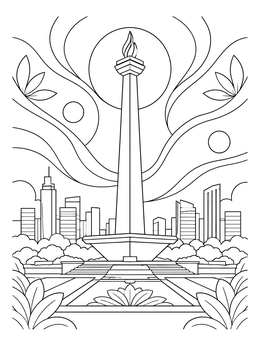 Free printable Monas Monument In Jakarta coloring page