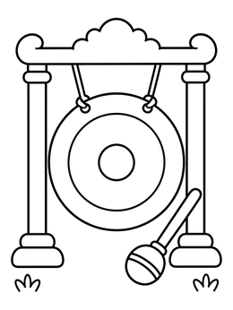 Free printable Traditional Indonesian Gamelan Gong coloring page