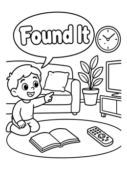 Free printable Indoor Living Room Scavenger Hunt coloring page