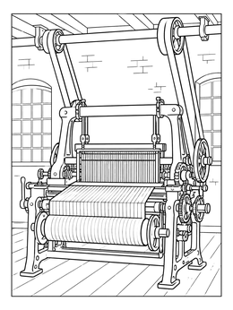 Free printable Power Loom In Textile Mill coloring page
